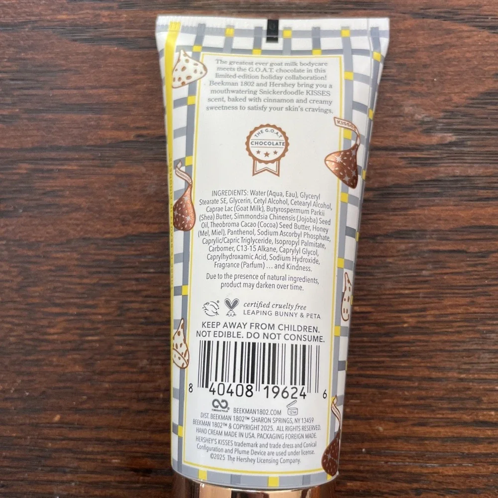 BEEKMAN 1802 Hershey's Kisses Snickerdoodle Hand Cream 2 fl. oz.  NEW!